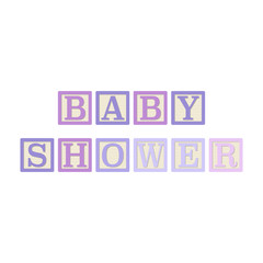 Baby Shower Alphabet Blocks - Pink and purple alphabet blocks spelling Baby Shower