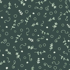 Vector Twigs and Swirls seamless pattern background. Perfect for fabric, scrapbooking and wallpaper projects.