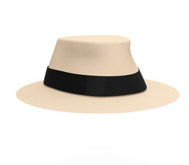 Cloth Hat With Black Stripe 3d Render Isolated