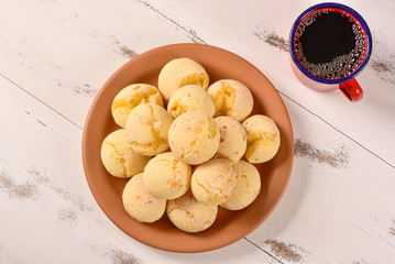 Cheese bread ball on plate