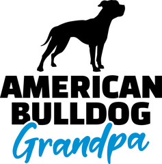 American Bulldog Grandpa with silhouette