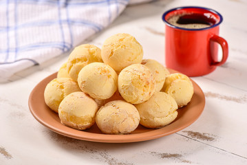 Cheese bread ball on plate