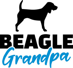 Beagle Grandpa with silhouette