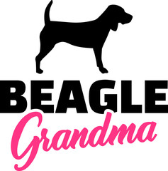 Beagle Grandma with silhouette