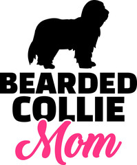 Bearded Collie mom silhouette