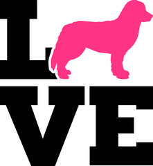 Bernese Mountain Love Silhouette