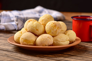Cheese bread ball on plate