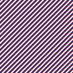 Red, White, and Blue Stripes Seamless Pattern - Diagonal stripes in red, white, and blue