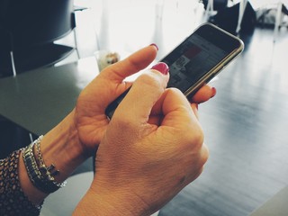 Womam using smartphone