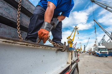 lashing and securing cargo on the trailer prior transportdelivery to the destination for safety,...