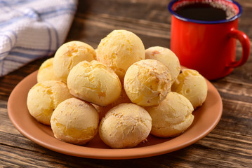 Cheese bread ball on plate