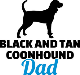 Black and Tan Coonhound dad silhouette