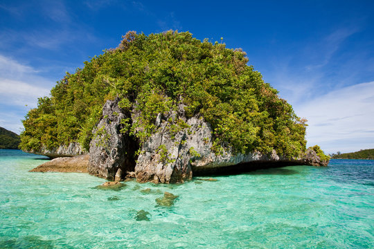 Scenic landscape of the famous rock islands which consitute all of the Republic of Palau.