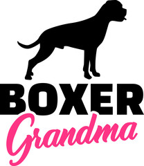 Boxer Grandma with silhouette