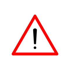 warning road sign isolated on white