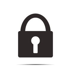 Lock Icon Vector Illustration isolated on white background on flat design