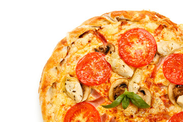 Pizza with mushrooms and artichokes