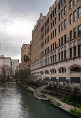 Fototapeta na wymiar View of San Antonio Riverwalk At Dawn
