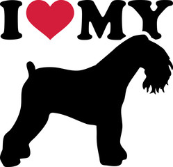 I love my Kerry Blue Terrier silhouette