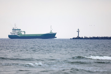 Cargo ship in the sea