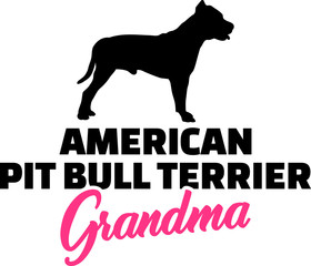 Pit Bull Grandma with silhouette