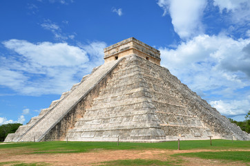 The Pyramid of Kukulkan at Chichen Itza in Mexico, one of the New Seven Wonders of the World.
