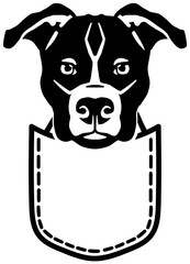 Pit Bull pocket black and white