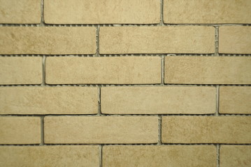 Wall with clinker tile background