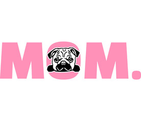 Pug mom in pink