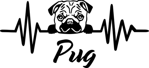 Pug frequency silhouette