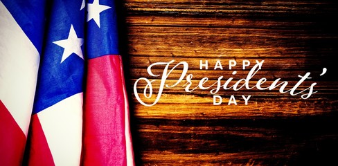 Fototapeta na wymiar Composite image of happy presidents day. vector typography