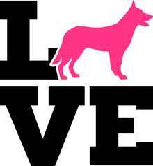 German Shepherd Love Silhouette