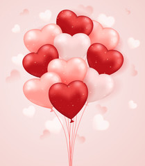 Plakat Set of heart shaped balloons.