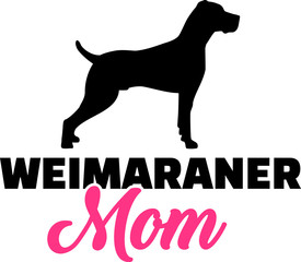 Weimaraner mom pink