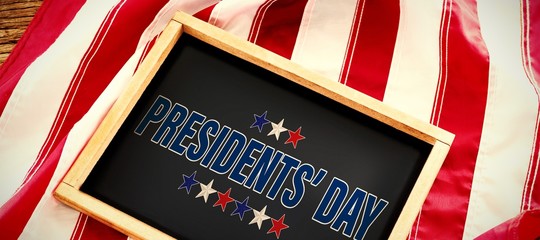 Composite image of presidents day. vector typography, stars