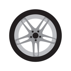 Obraz premium Car tire black icon vector design illustration