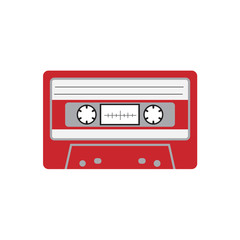 Cassette tape flat icon vector design illustration