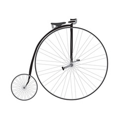 Fototapeta na wymiar Old bicycle black icon vector design illustration