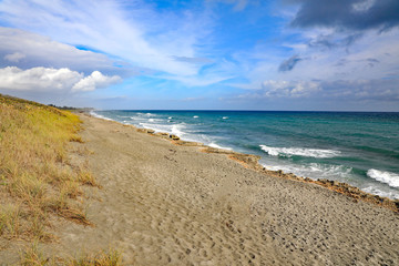 The Blowing Rock Preserve in Hobe Sound, Florida, on Jupiter Island, with anastasia limestone outcropping.
