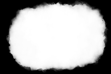 Watercolor Decorative Black & White Photo Edge. Type Text Inside, Use as Overlay or for Layer Mask.	