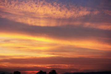 sunset landscape clouds