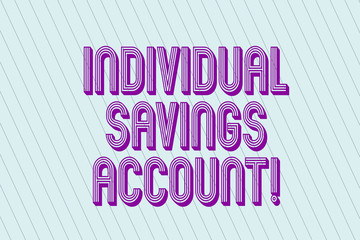 Handwriting text Individual Savings Account. Concept meaning Savings account offered in the United Kingdom Blank Pastel Rectangle with Diagonal Seamless Straight Dotted Lines photo