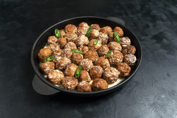 Persian Koofteh Berenji - Rice Kufta. Meat meatballs.

 - obrazy, fototapety, plakaty