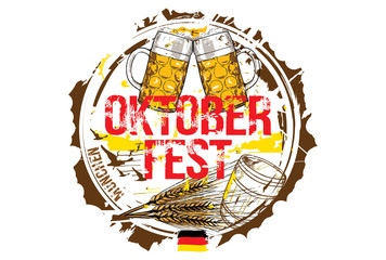 Oktoberfest Beer Festival concept. Hand drawn vector illustration.