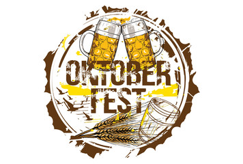 Oktoberfest Beer Festival concept. Hand drawn vector illustration.