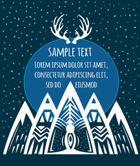 Naklejka premium Composition of geometric mountains