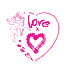 Love is all you need. Inspirational quote about love. Typography card with white background