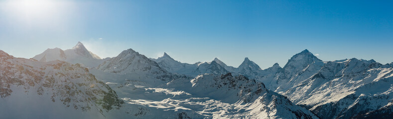 Swiss alps peaks in winter