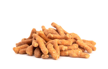 Cheese Sesame Sticks on a White Background
