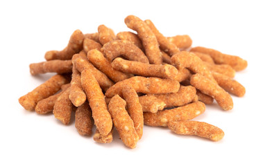 Cheese Sesame Sticks on a White Background
